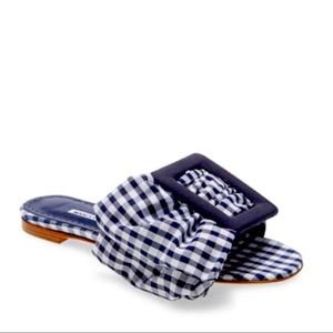 NWT MANOLO BLAHNIK Flariabi Buckle Bow Slide